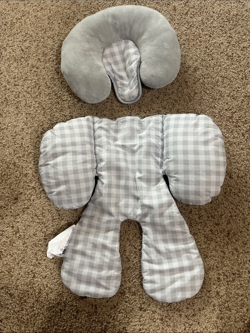 Gray Gingham Infant Car Seat Insert